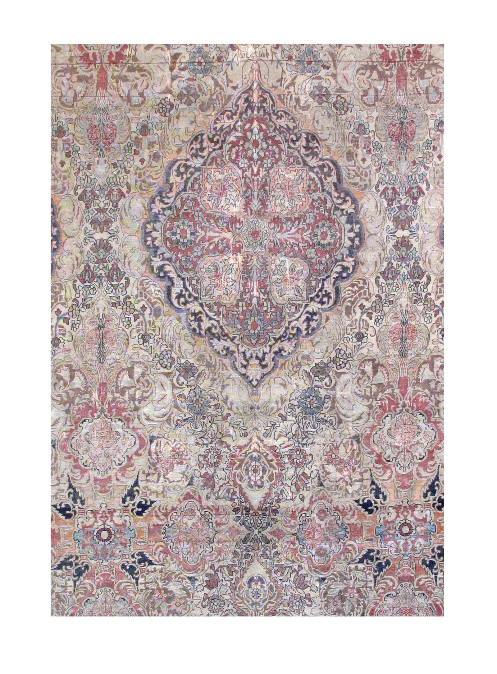 Fine Antique Persian Lavar Kerman - Spot showing on the pohot is a spot light