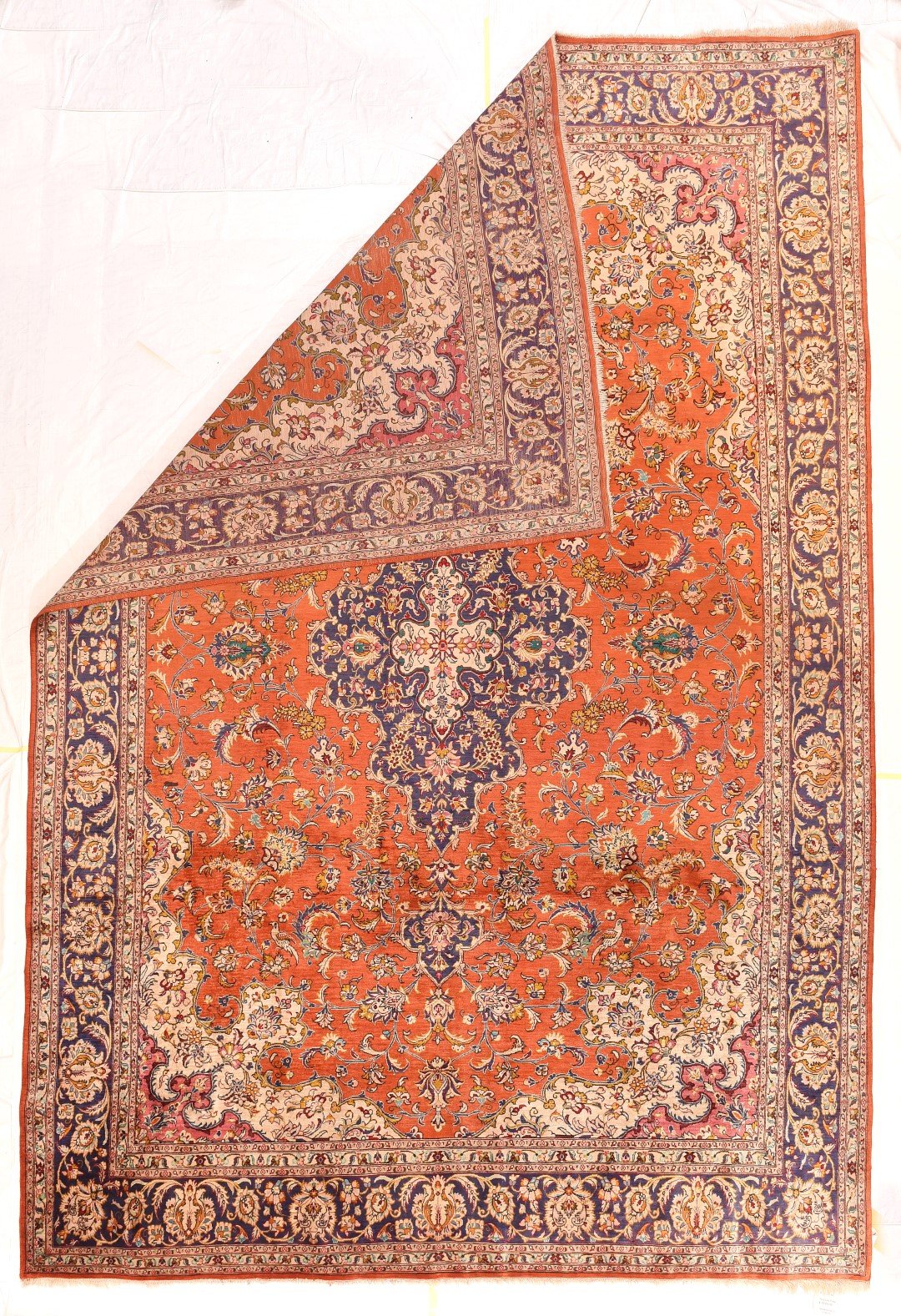 Vintage Persian Qum Area Rug