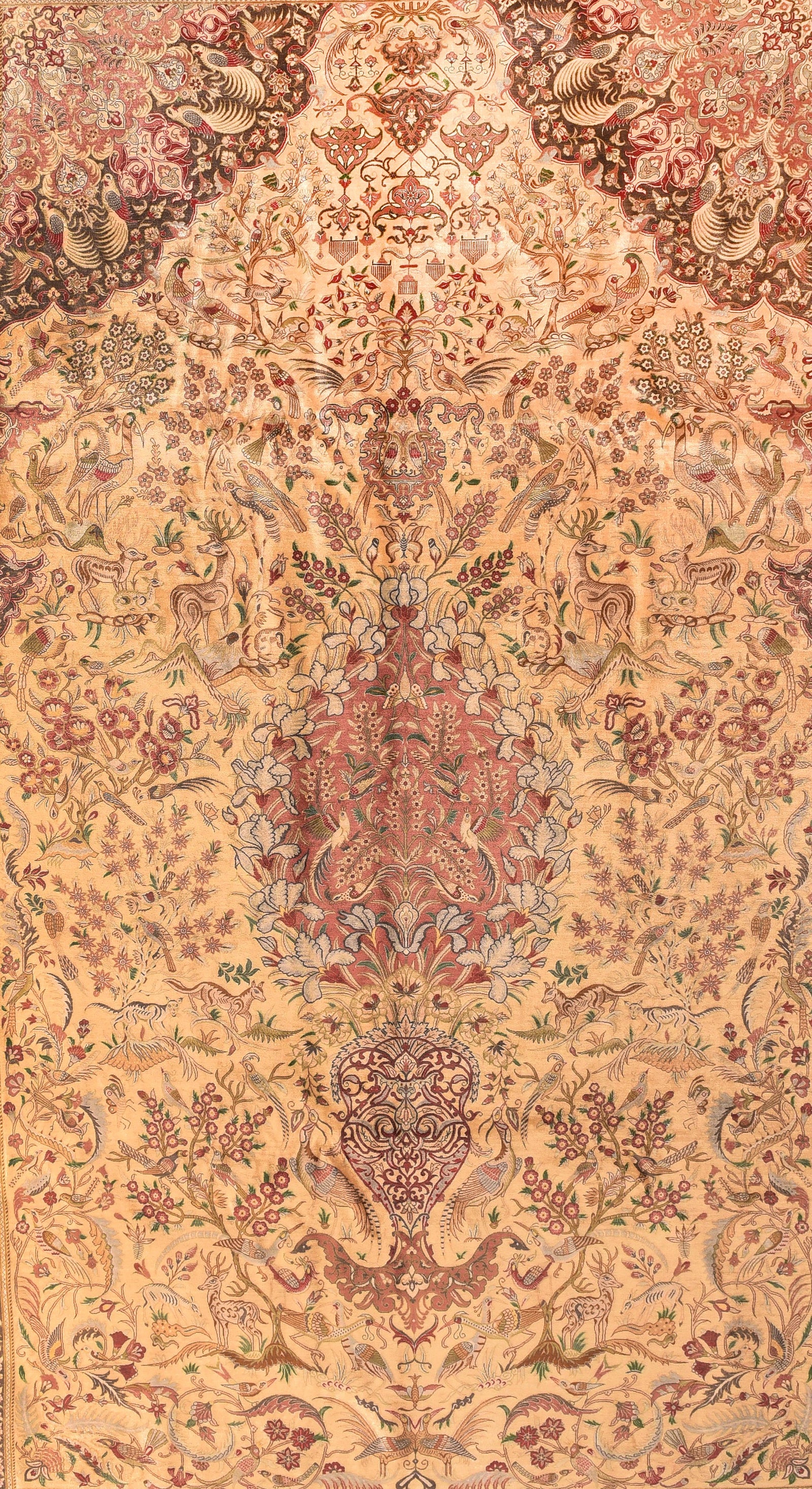 Vintage Persian Qum Area Rug