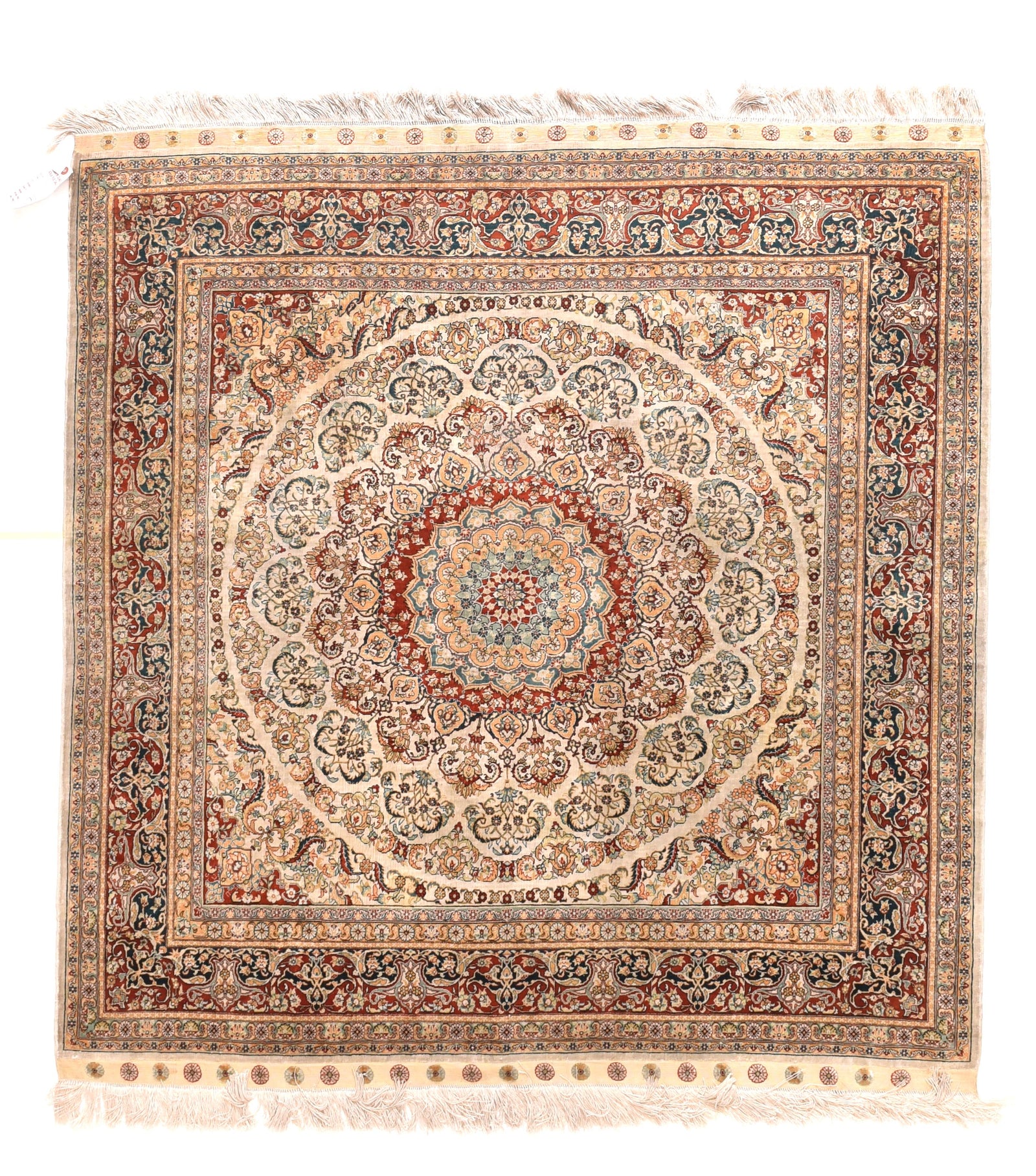 Excellent Beige Hereke Turkish Area Rug