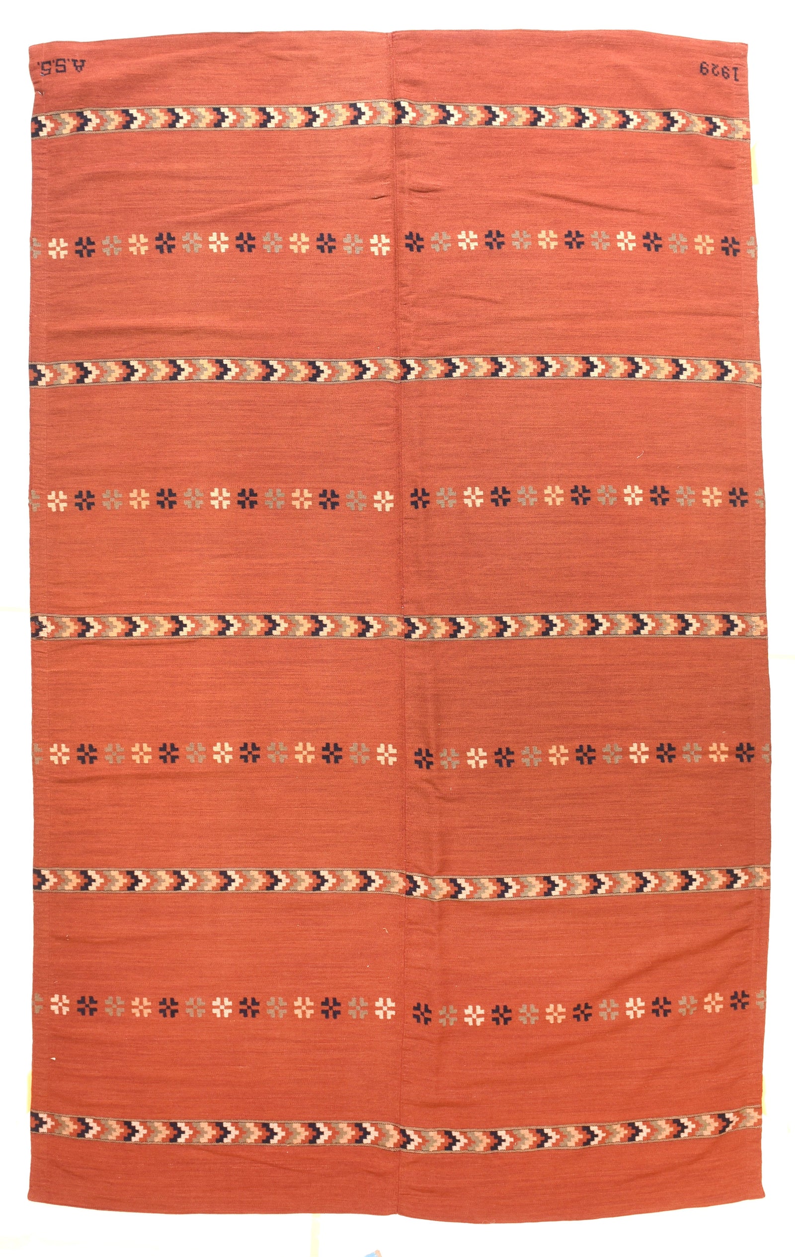 Vintage Red Swedish Klim Area Rug