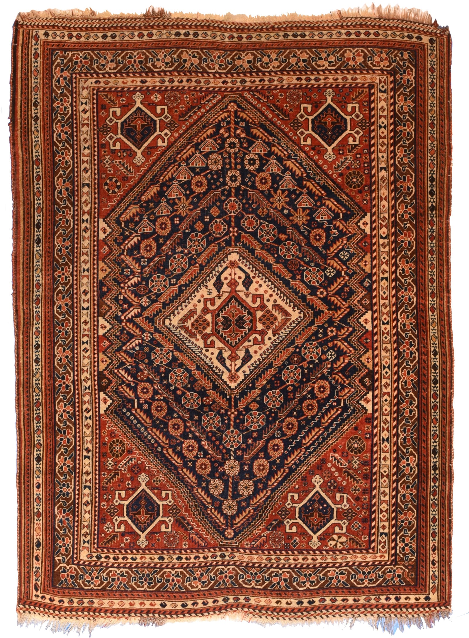 Antique Red Qashqai/Kashkai Persian Area Rug