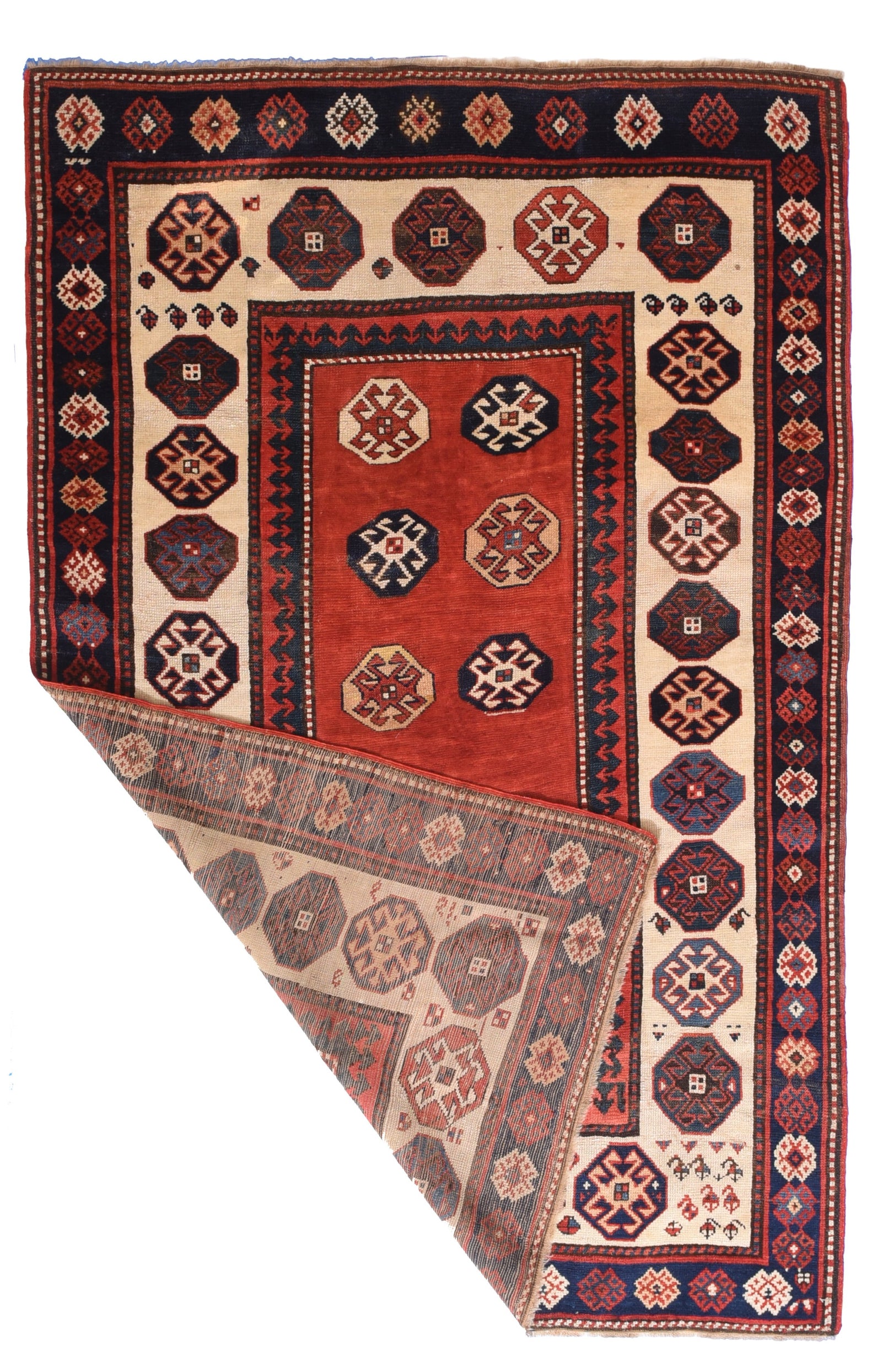 Antique Kazak Russain Area Rug