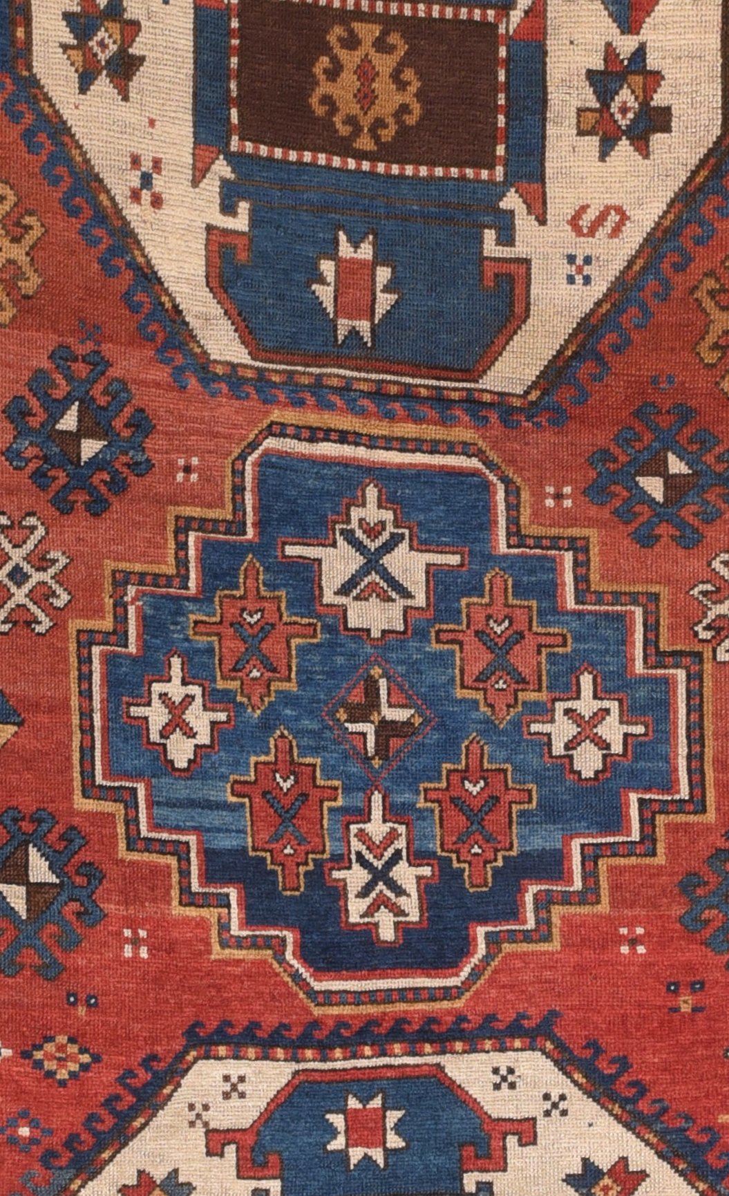 Antique Kazak Russian Area Rug