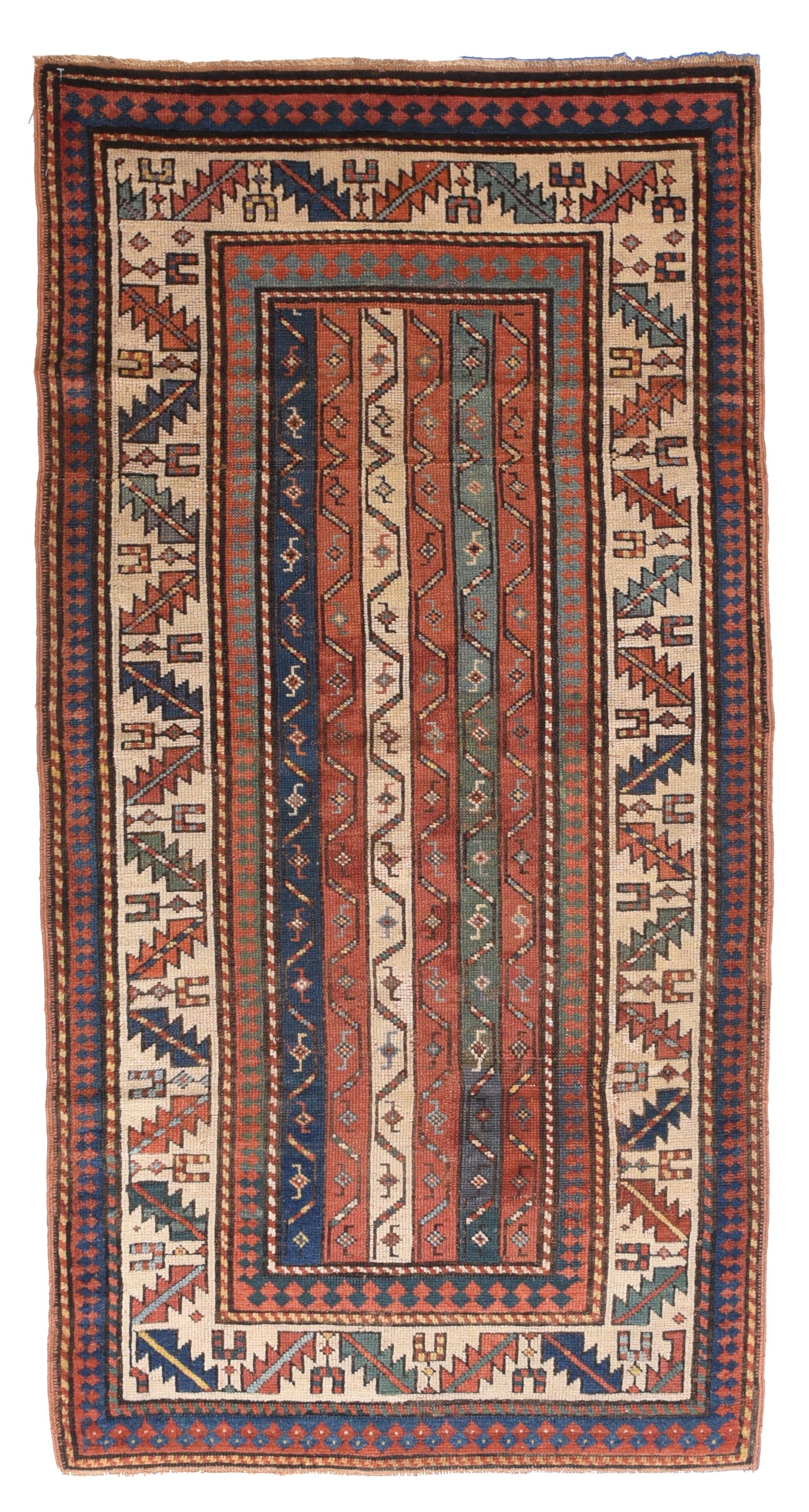 Antique Red Kazak/Ganjeh Russian Area Rug