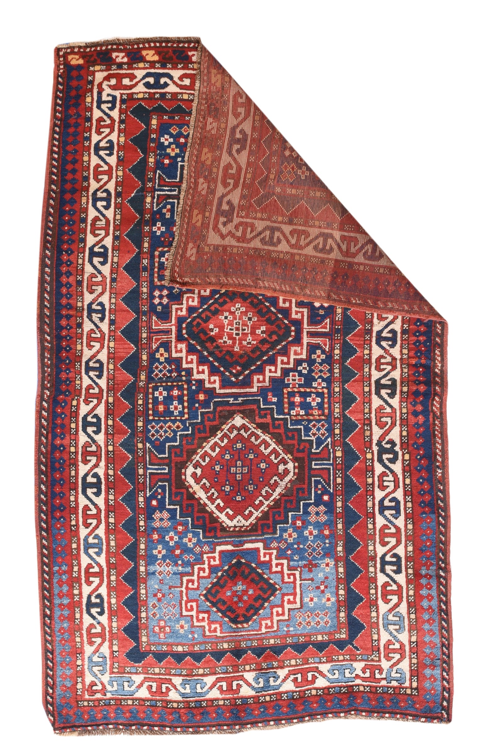 Antique Kazak Russian Area Rug