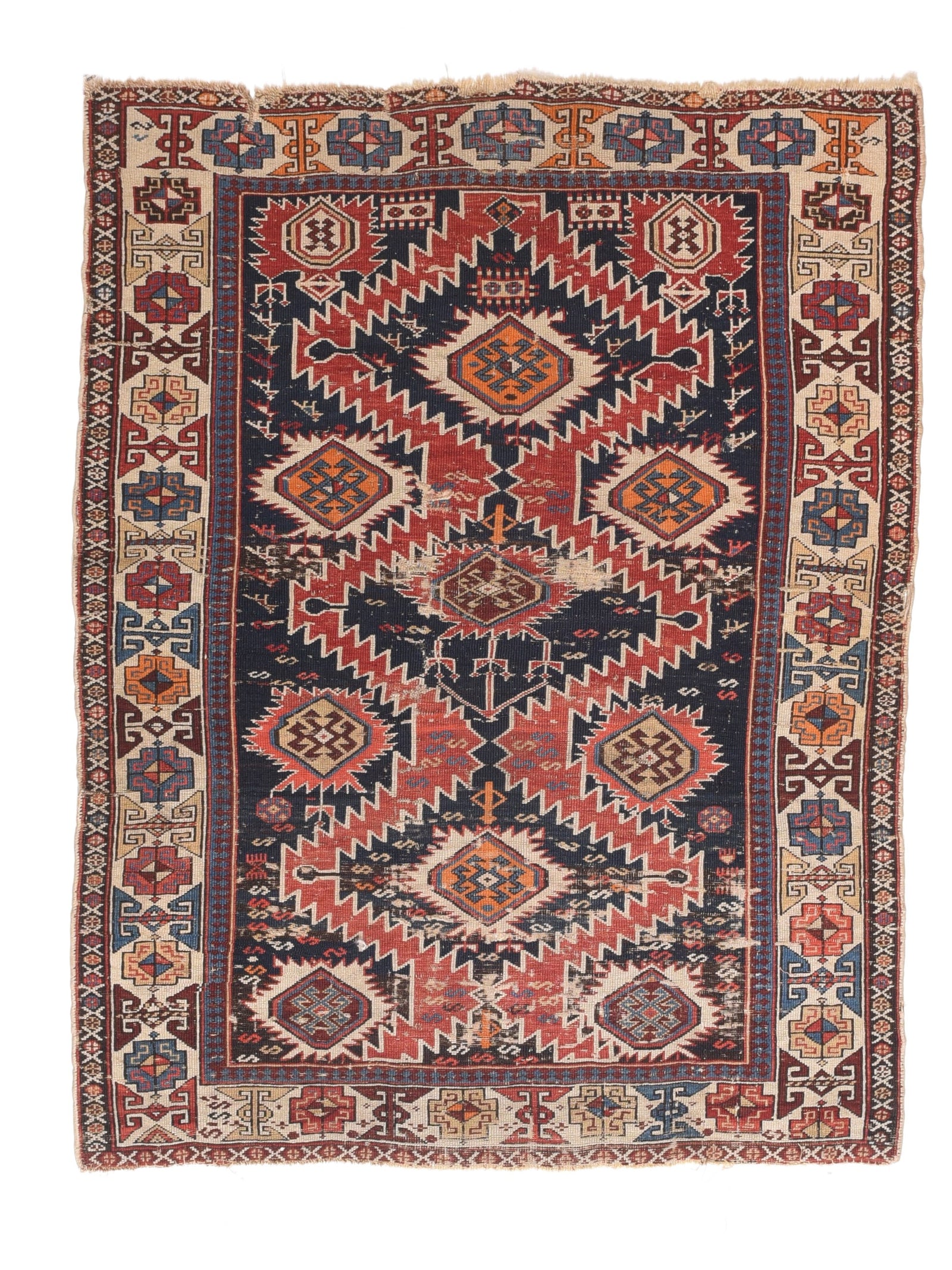 Antique Rust Shirvan Caucasian Russian Area Rug