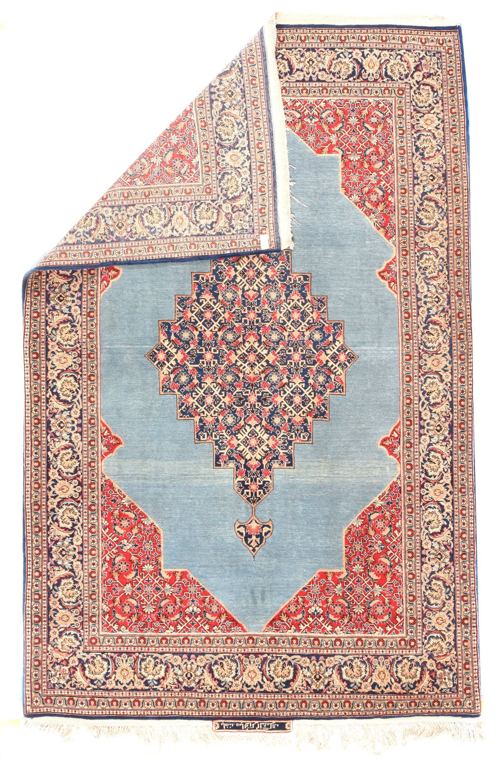 Semi Red Qum Persian Area Rug