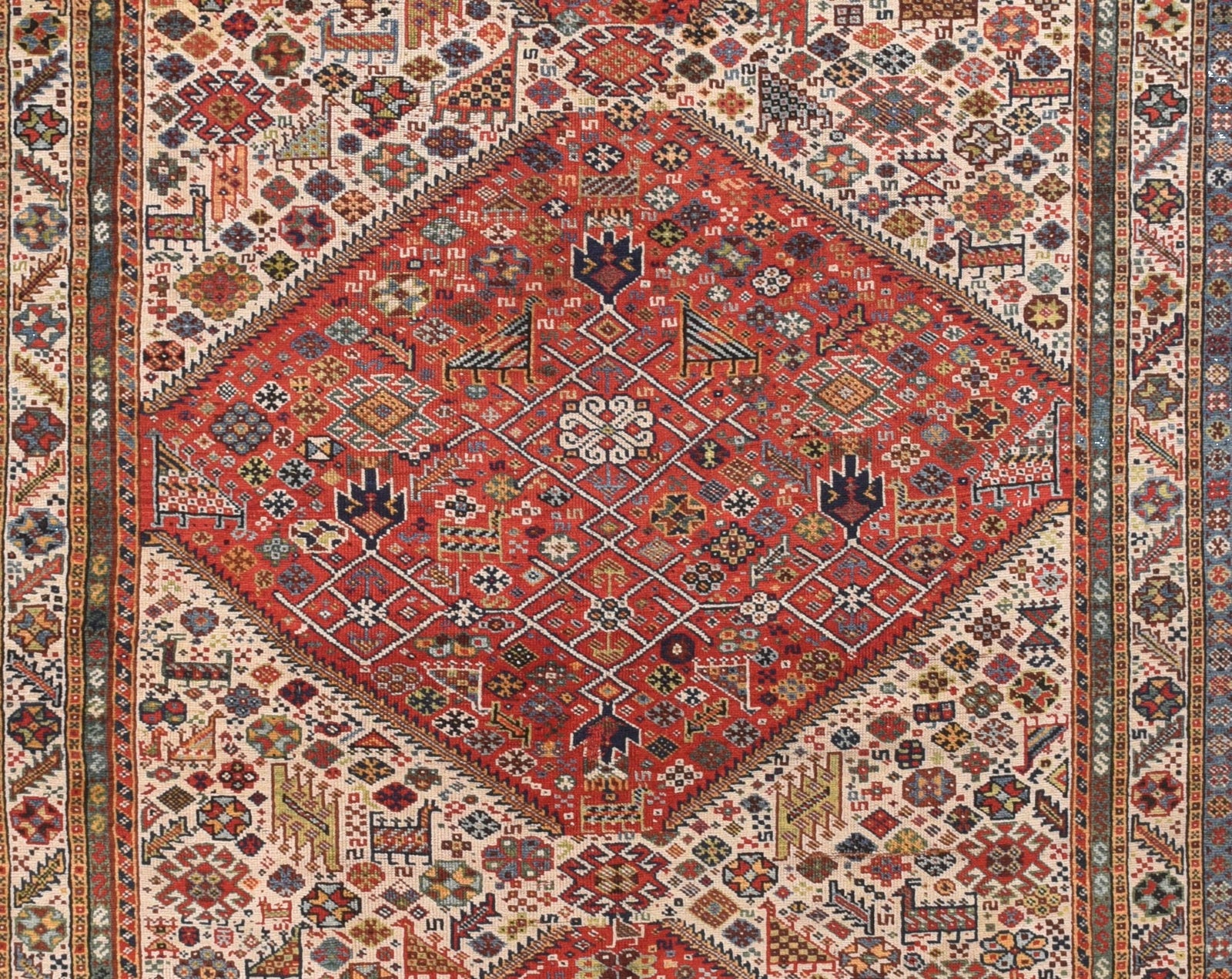 Antique Lavar Kerman Persian Area Rug