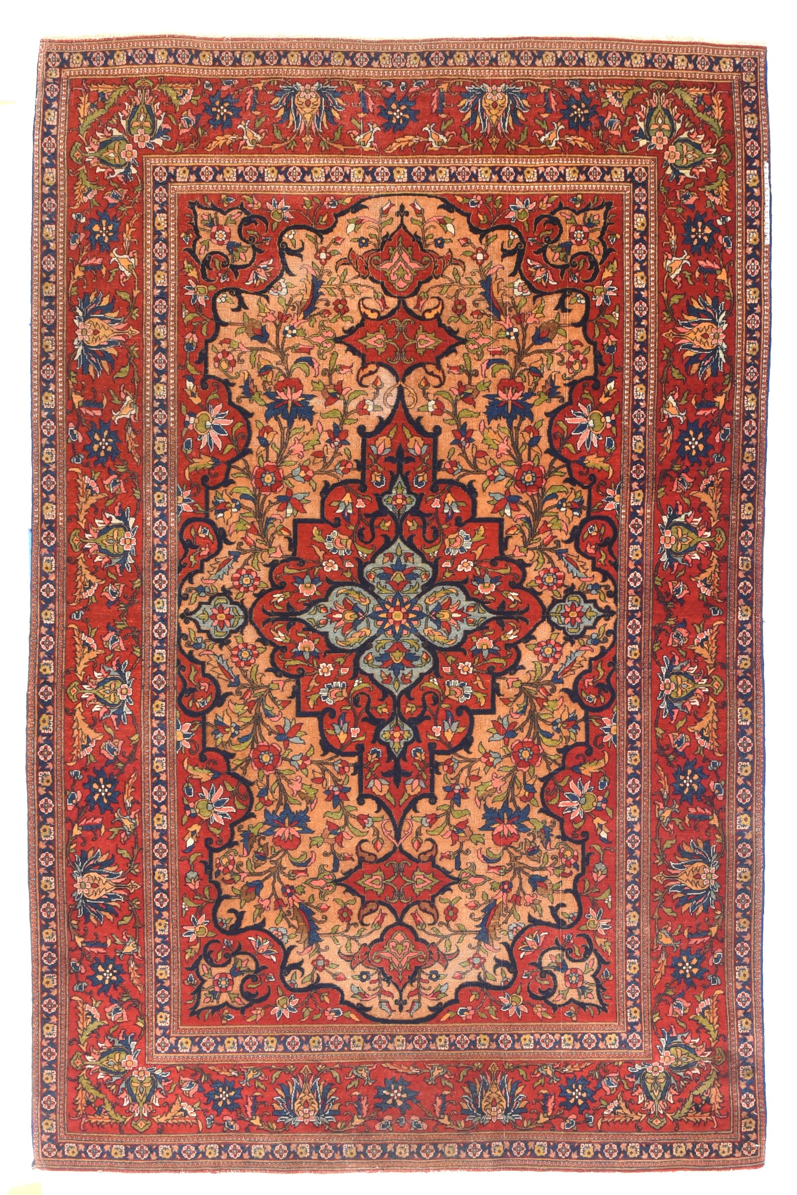 Antique Red Isfahan Persian Area Rug