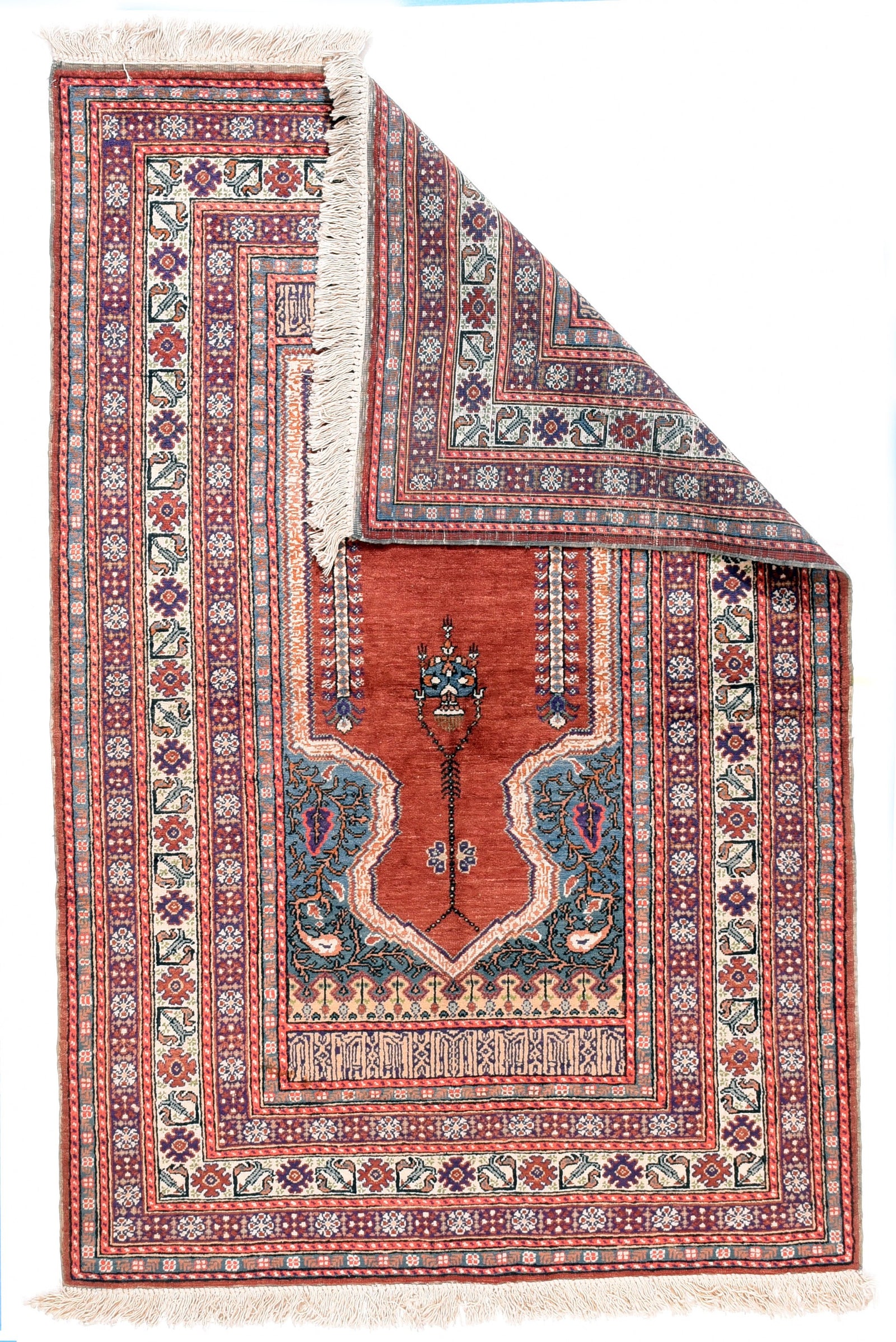 Semi Red Turkish Area Rug
