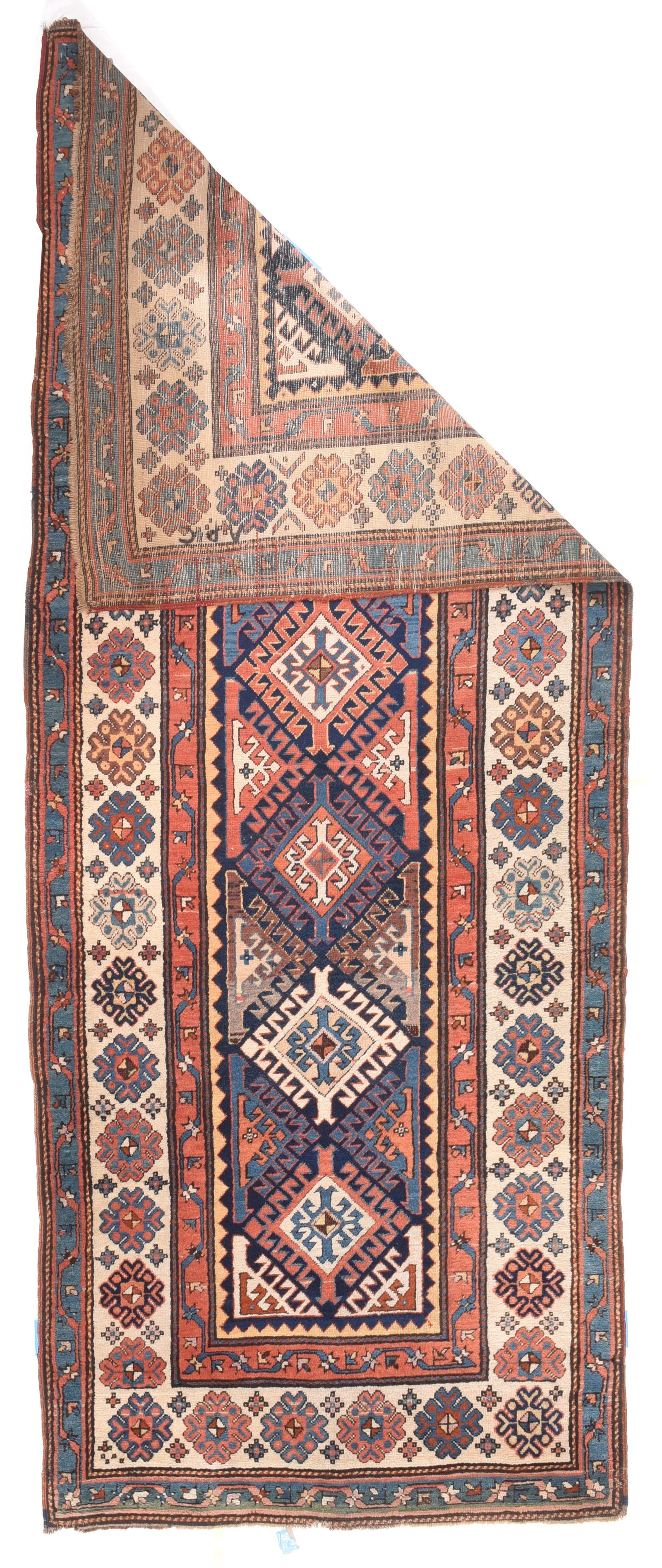 Antique Kazak Russian Area Rug