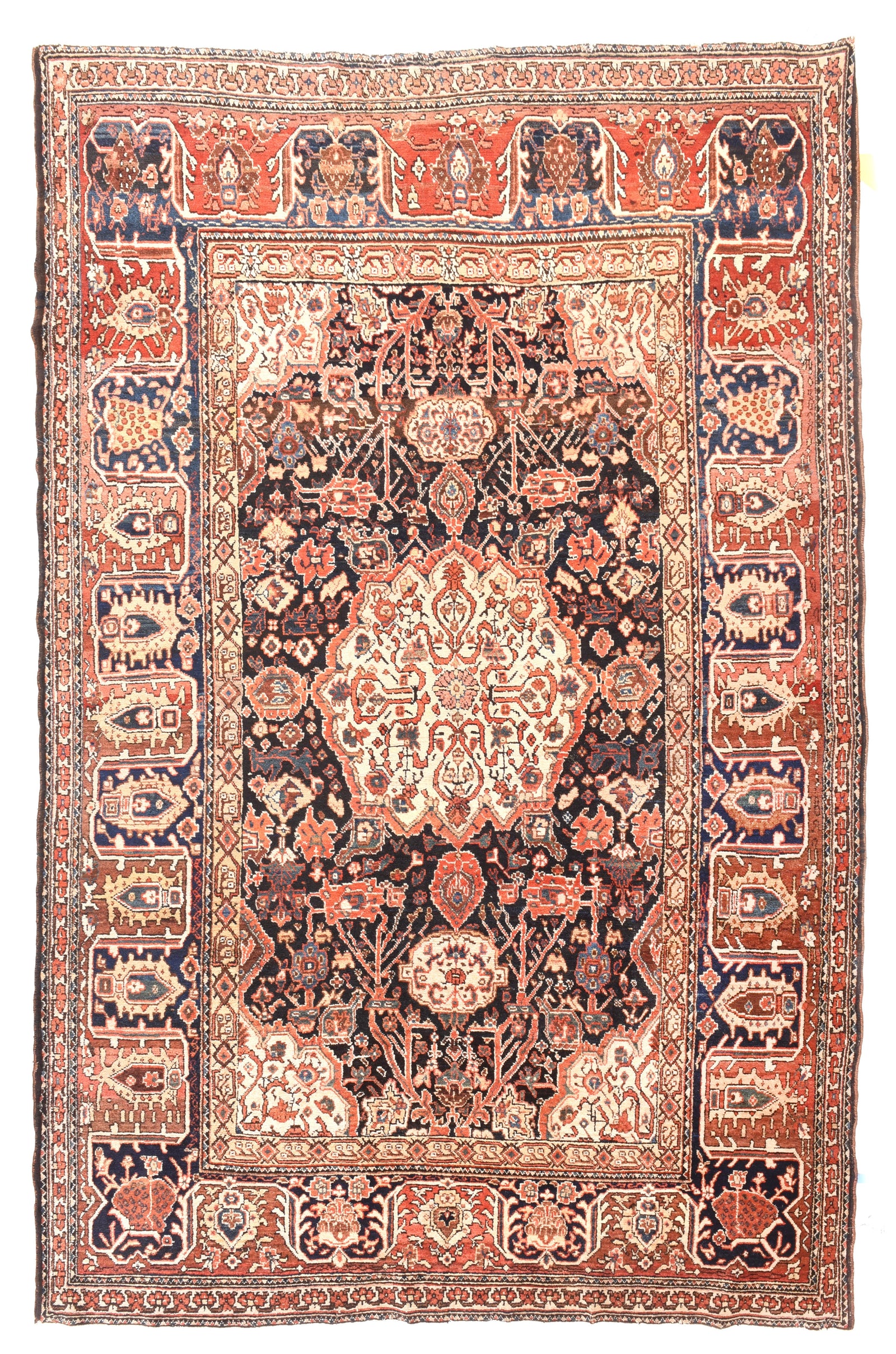 Antique Red Bakhtiari Persian Area Rug