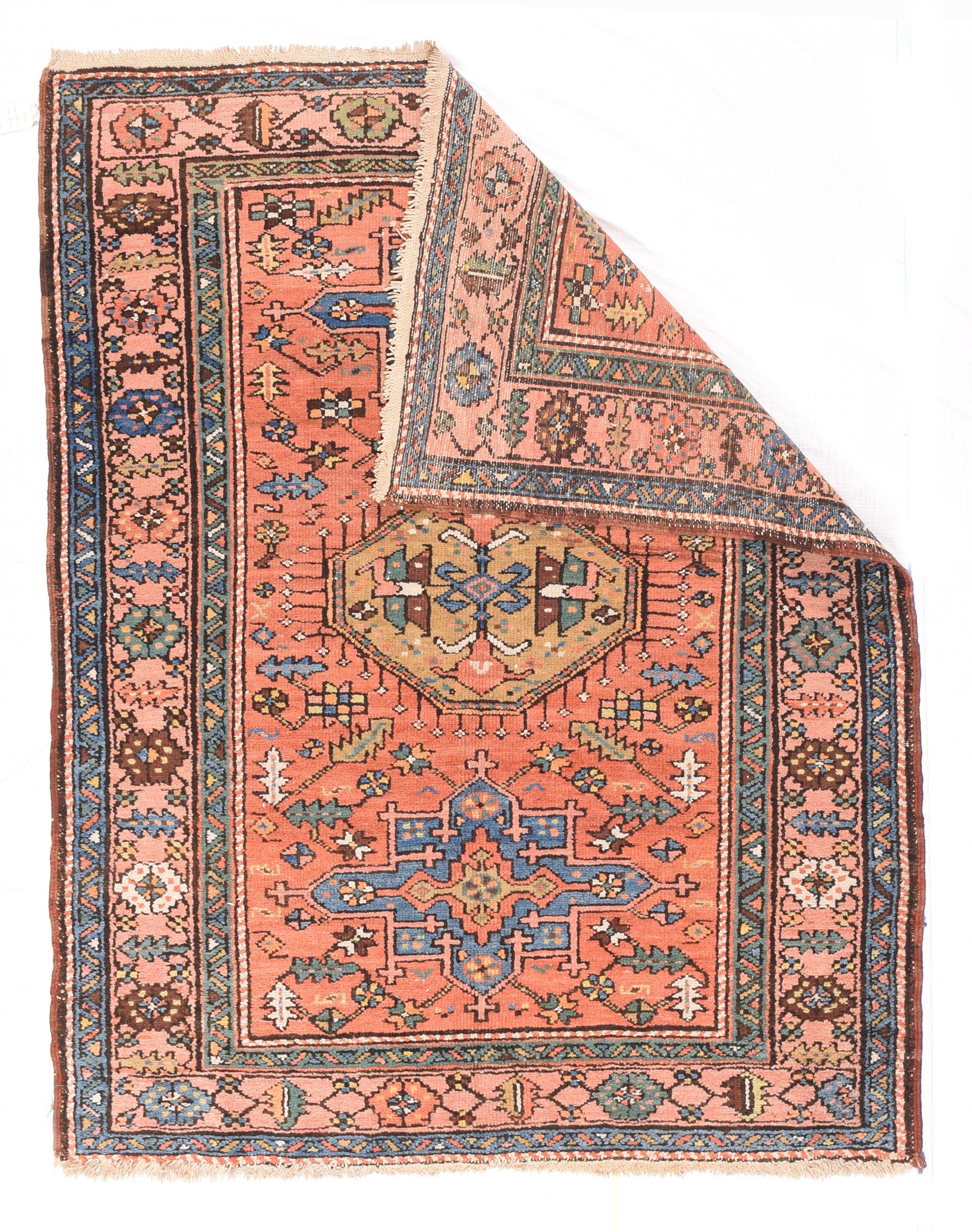 Antique Tribul Heriz Persian Area Rug