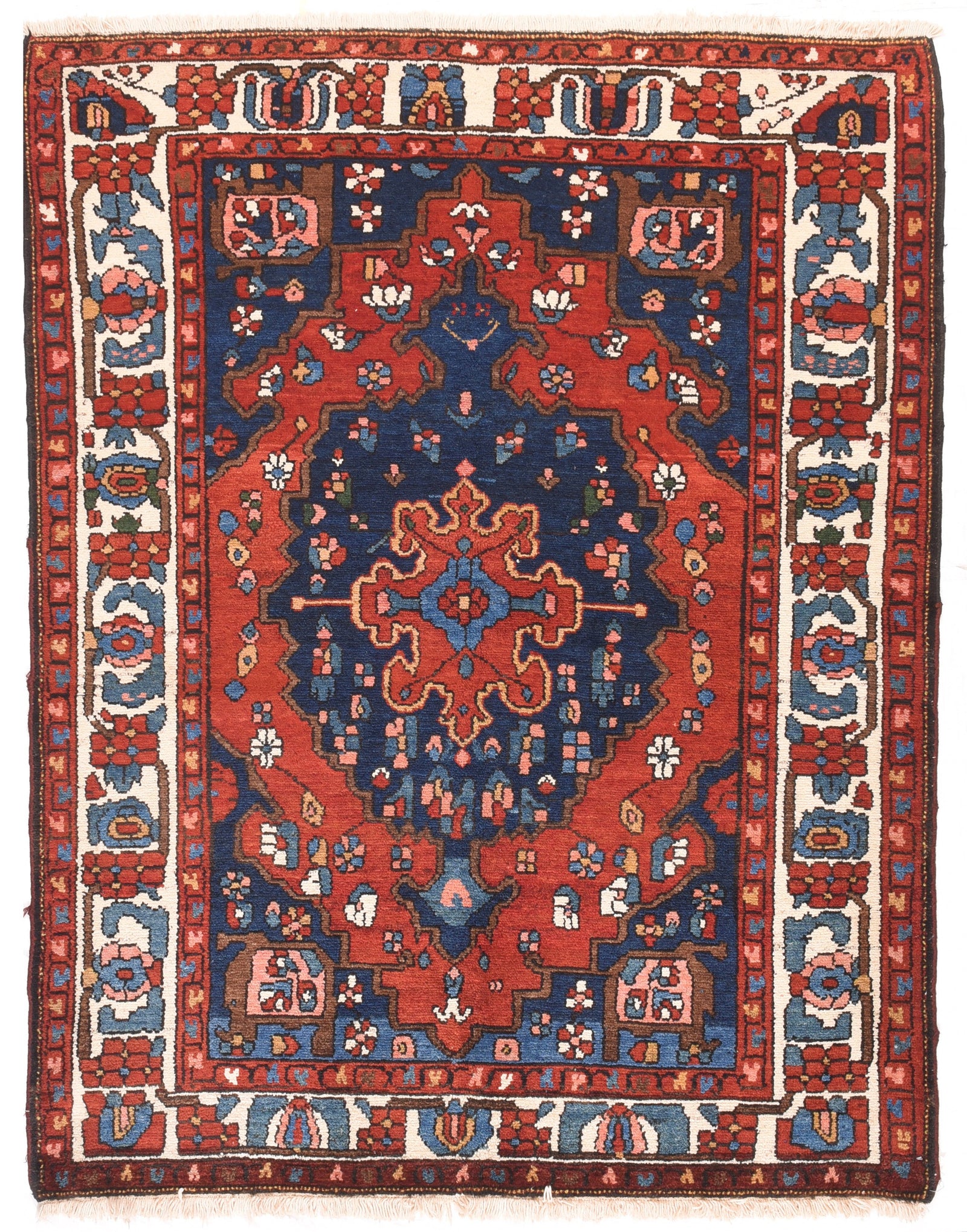 Semi Antique Rust Bakhtiari Persian Area Rug