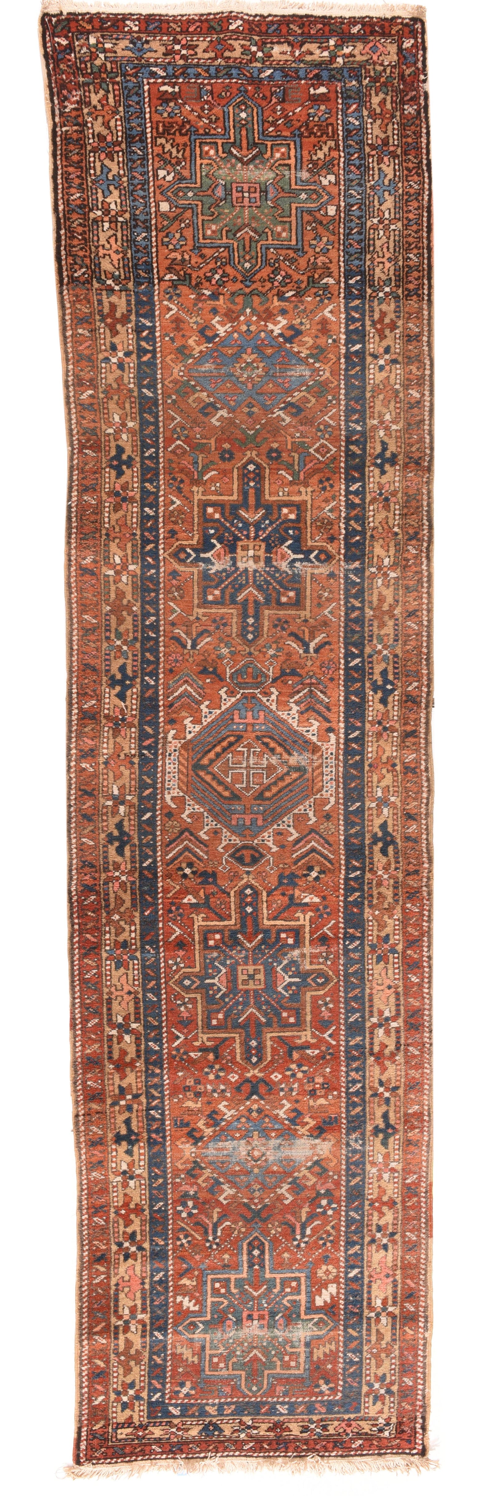 Fine Antique Persian Heriz Runner  .