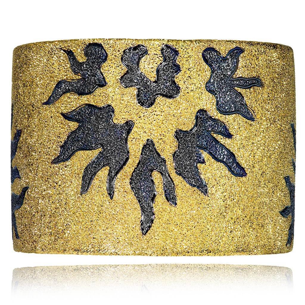 Sun Cuff in Silver, Gold and Black Rhodium