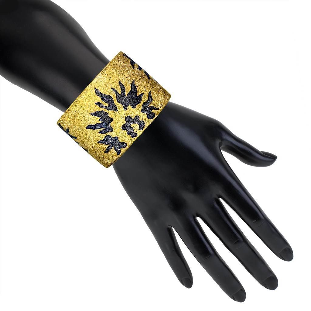 Sun Cuff in Silver, Gold and Black Rhodium