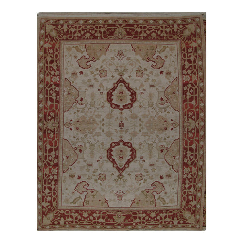 Turkish Oushak Design Hand Woven Wool Rug - 8' X 10'