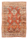Antique Rust Silk Heriz Persian Area Rug