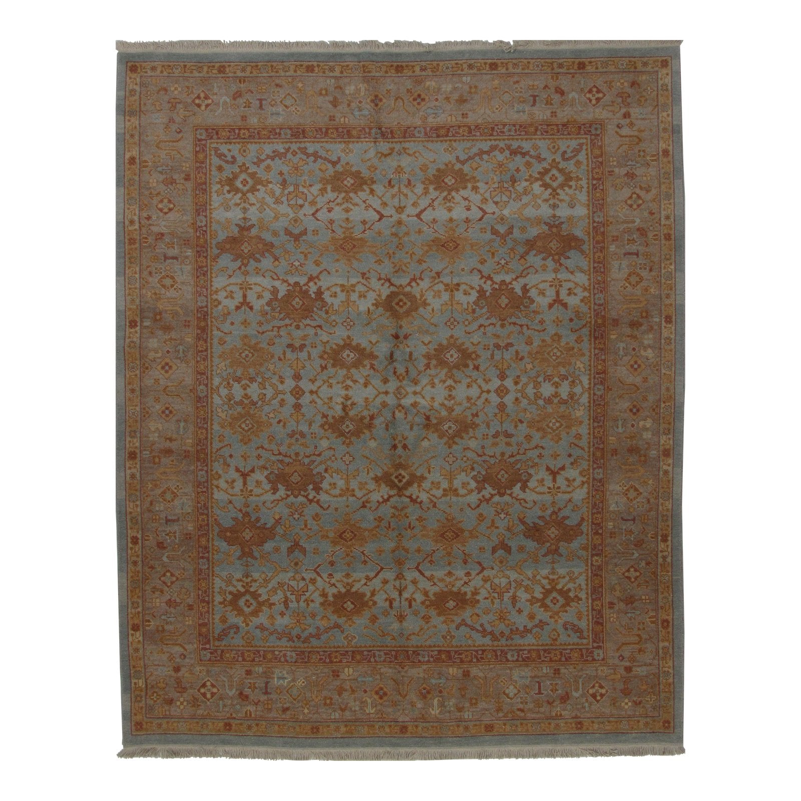 Turkish Oushak Design Hand Woven Wool Rug - 8' X 10'