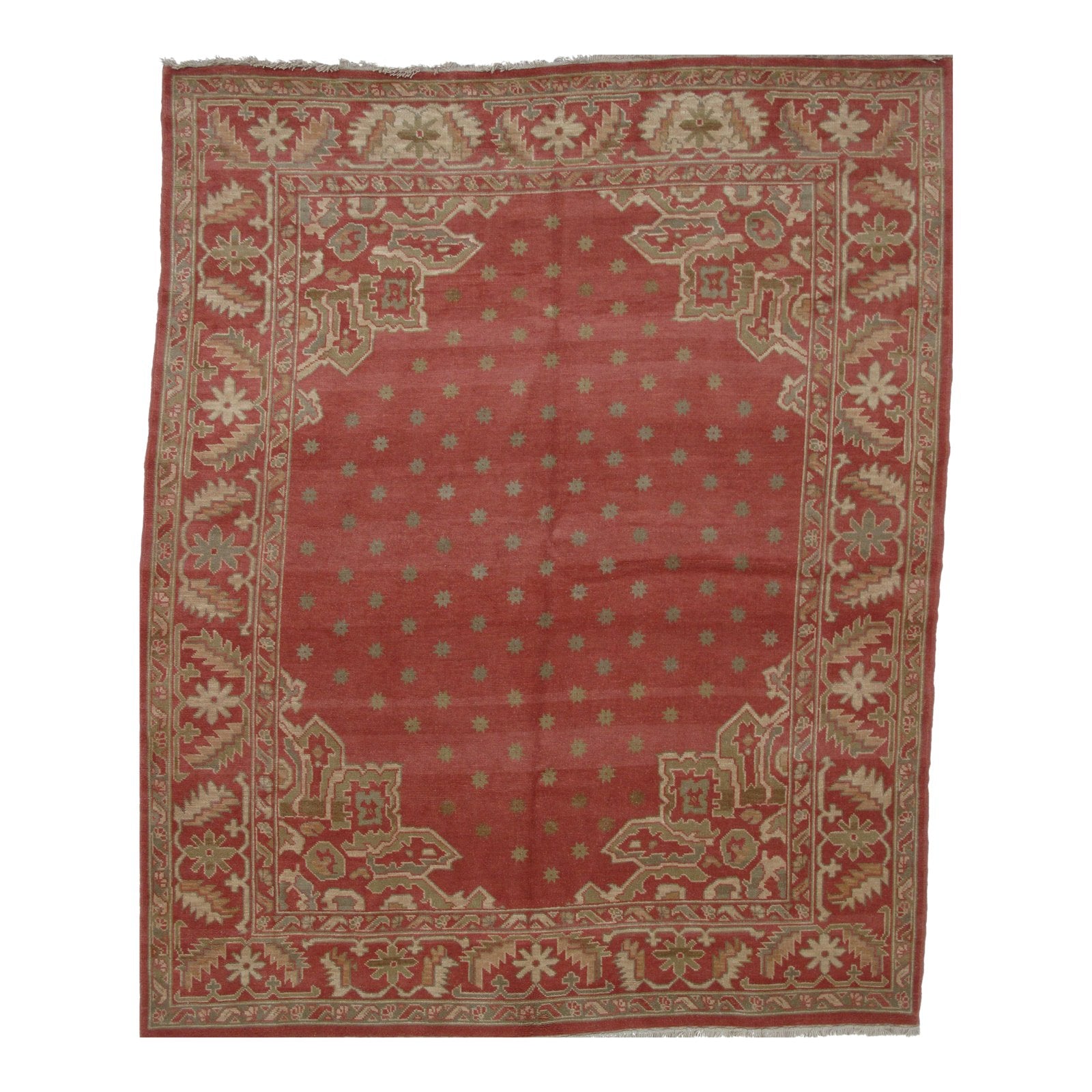 Turkish Oushak Design Hand Woven Wool Rug - 8' X 10'