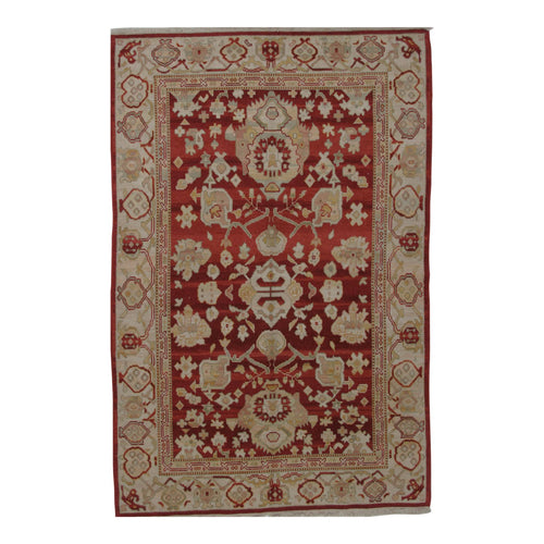 Turkish Oushak Design Hand Woven Wool Rug - 6' X 9'