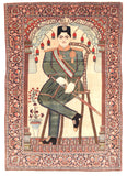 Antique Beige Mohtasham Kashan Persian Area Rug