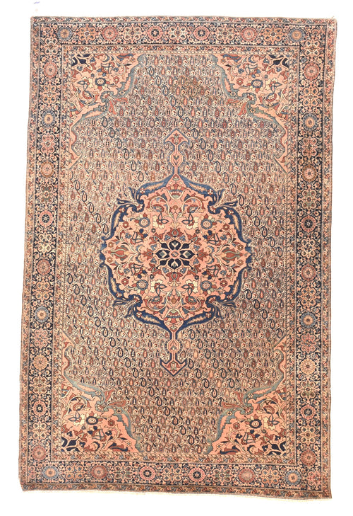 Antique Beige Farahan Sarouk Persian Area Rug