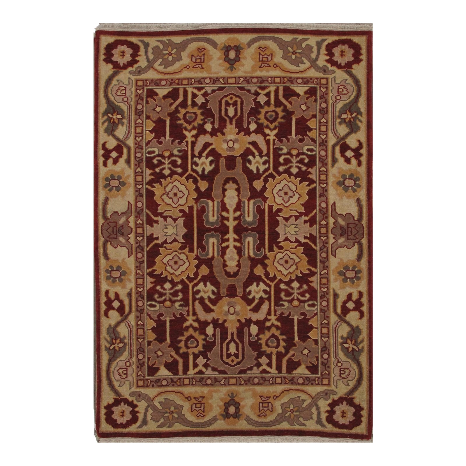 Turkish Oushak Design Hand Woven Wool Rug - 6' X 9'