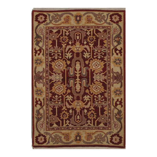Turkish Oushak Design Hand Woven Wool Rug - 6' X 9'