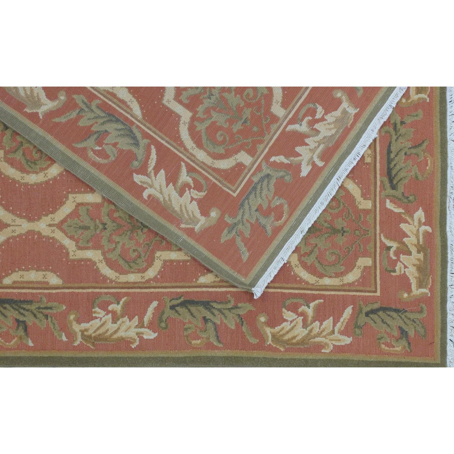 Soumak Design Hand Woven Wool Rug - 6' X 9'