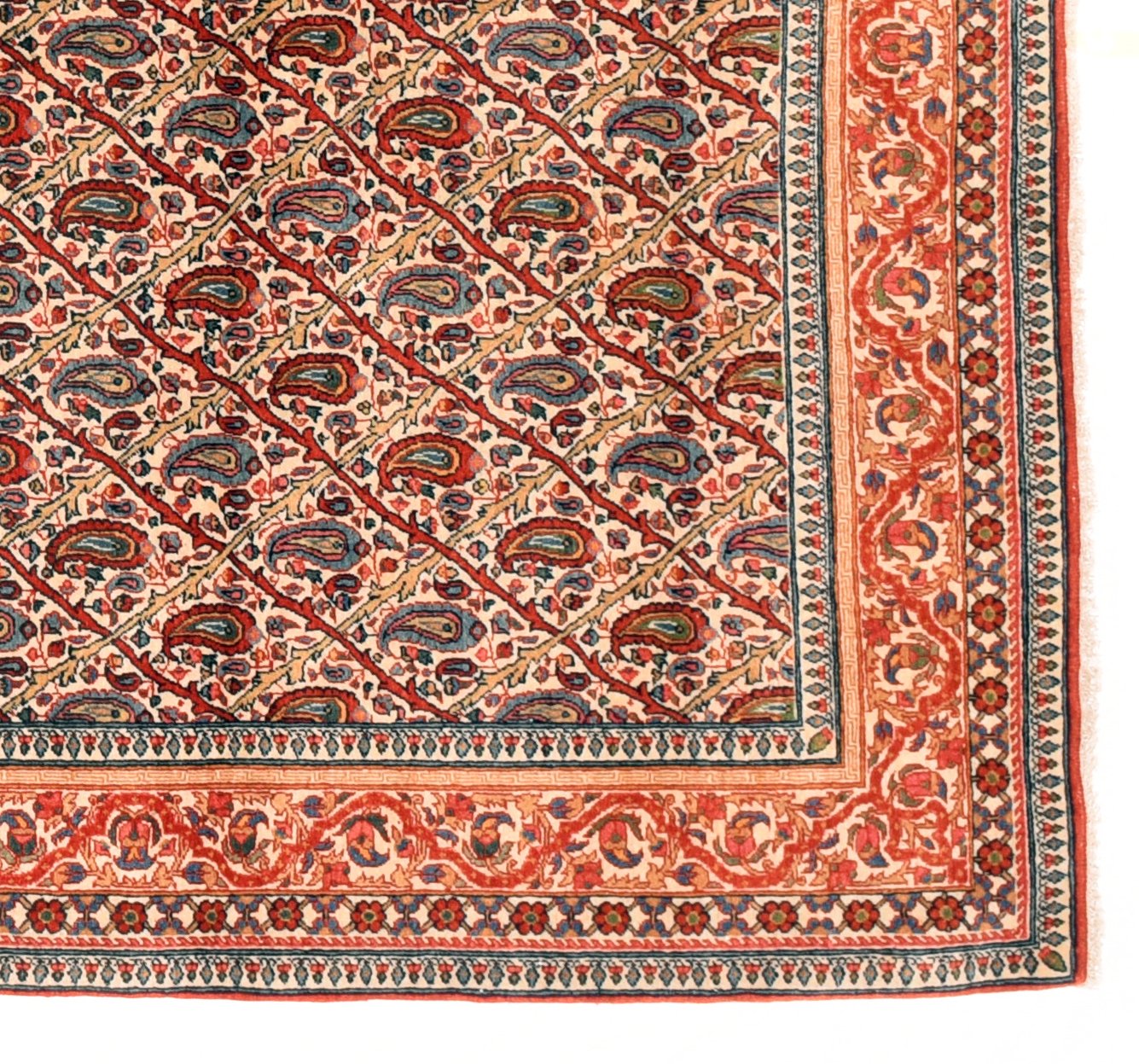 Antique Qum Persian Area Rug