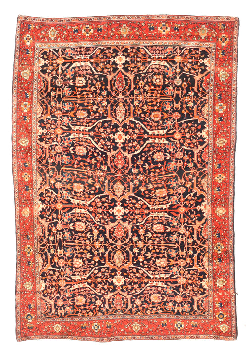 Antique Navy field Farahan Sarouk Persian Area Rug