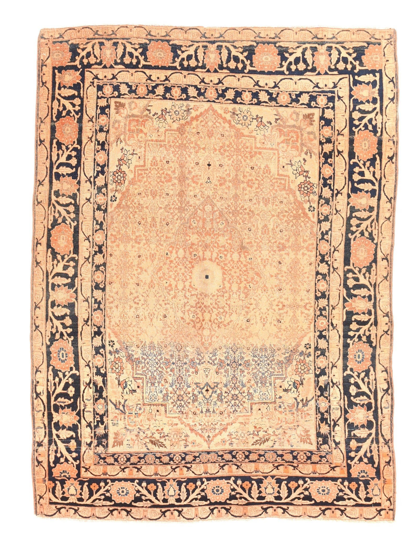 Antique Red Tabriz Haji Jalili Persian Area Rug