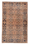 Antique Beige Mohtasham Kashan Persian Area Rug