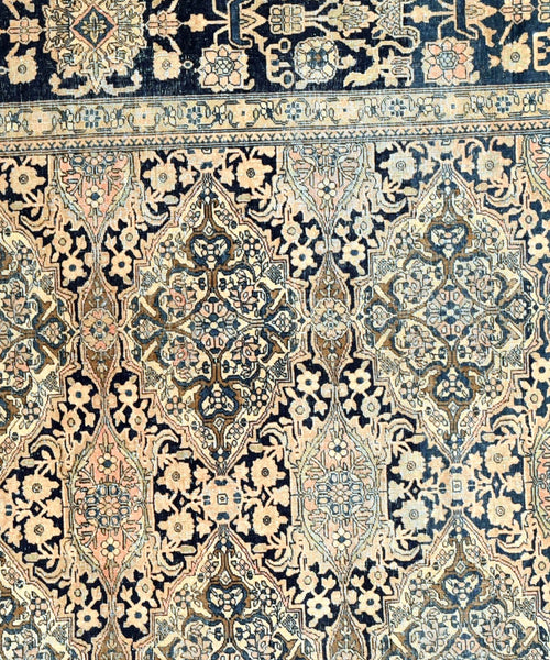 Antique Mohtasham Kashan Persian Area Rug
