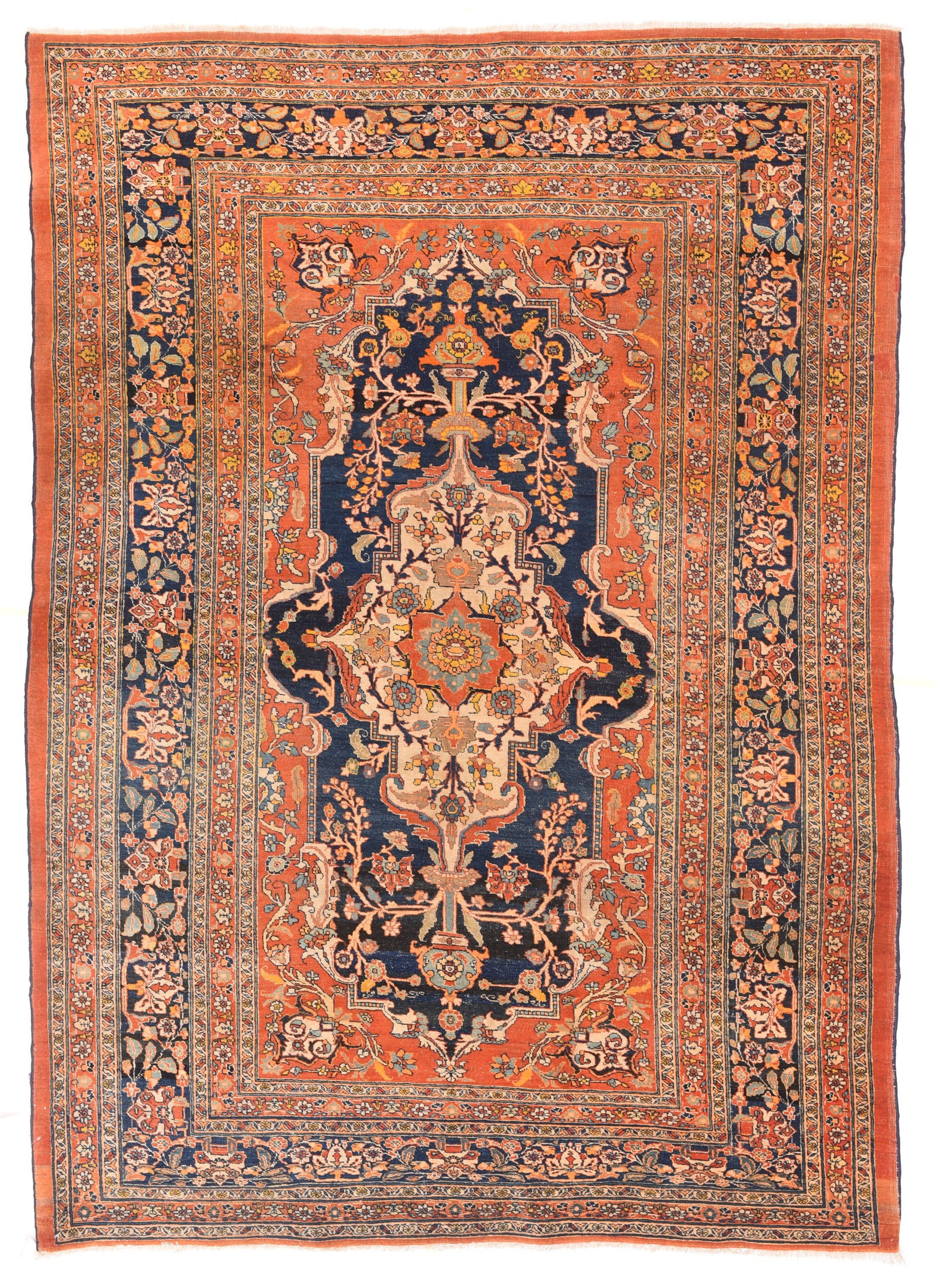 Antique Red Tabriz Haji Jalili Persian Area Rug