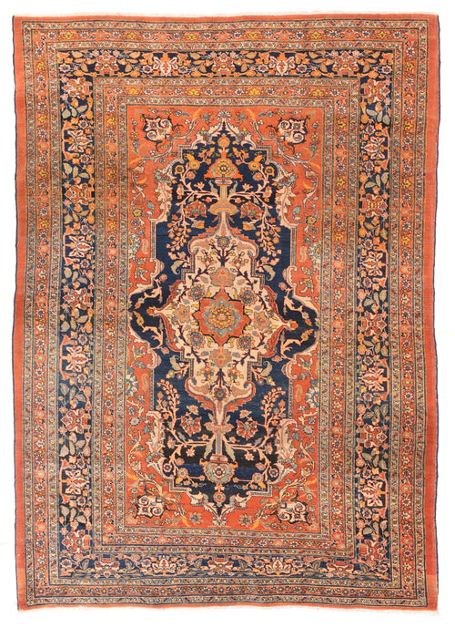 Antique Red Tabriz Haji Jalili Persian Area Rug