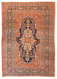 Antique Red Tabriz Haji Jalili Persian Area Rug