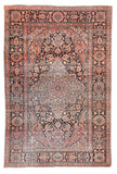 Antique Red Mohtasham Kashan Persian Area Rug
