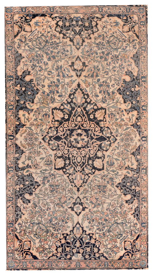 Antique Mohtasham Kashan Persian Area Rug