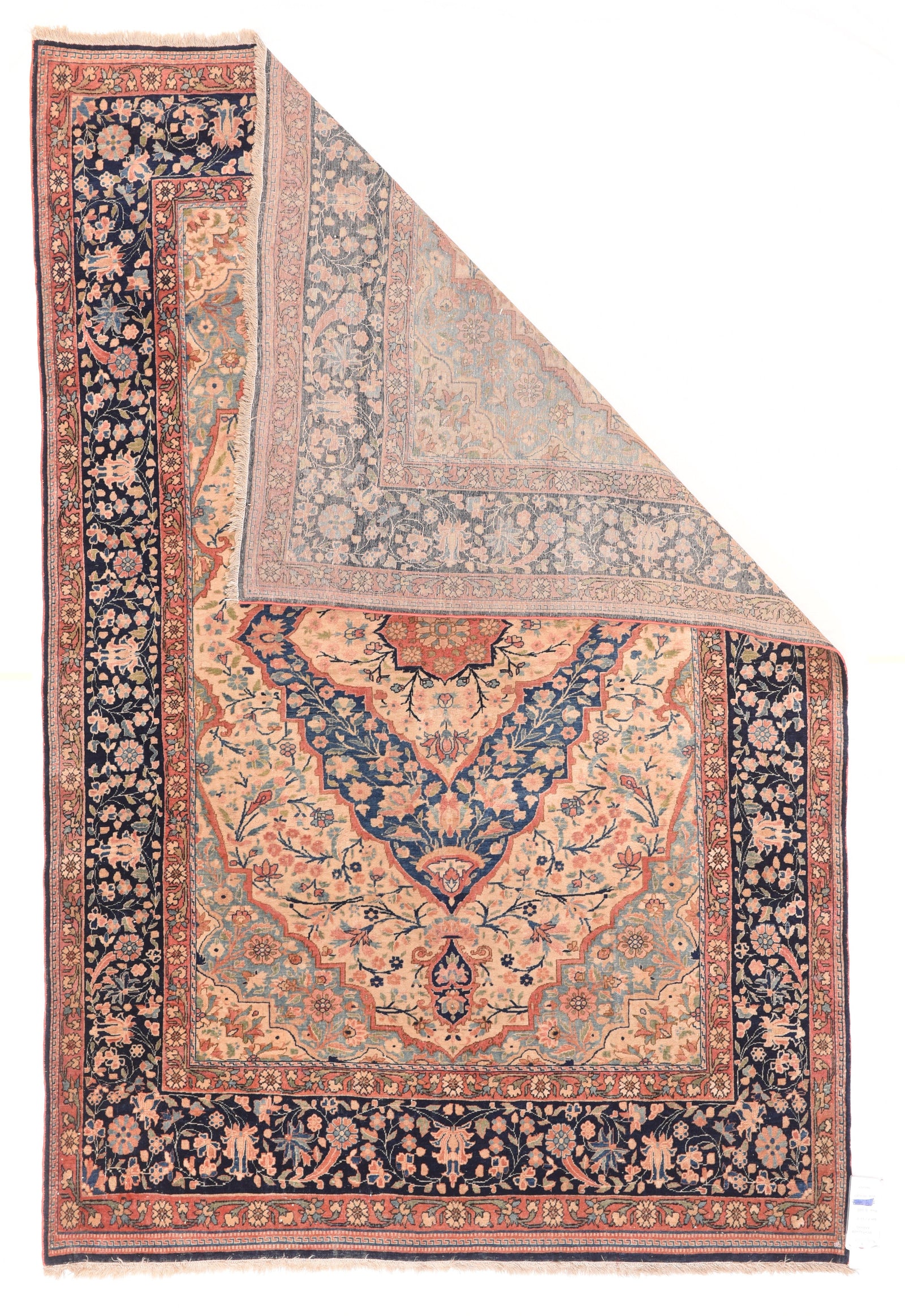 Antique Mohtasham Kashan Persian Area Rug