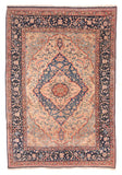 Antique Red Mohtasham Kashan Persian Area Rug