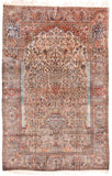 Antique Red Mohtasham Kashan Persian Area Rug