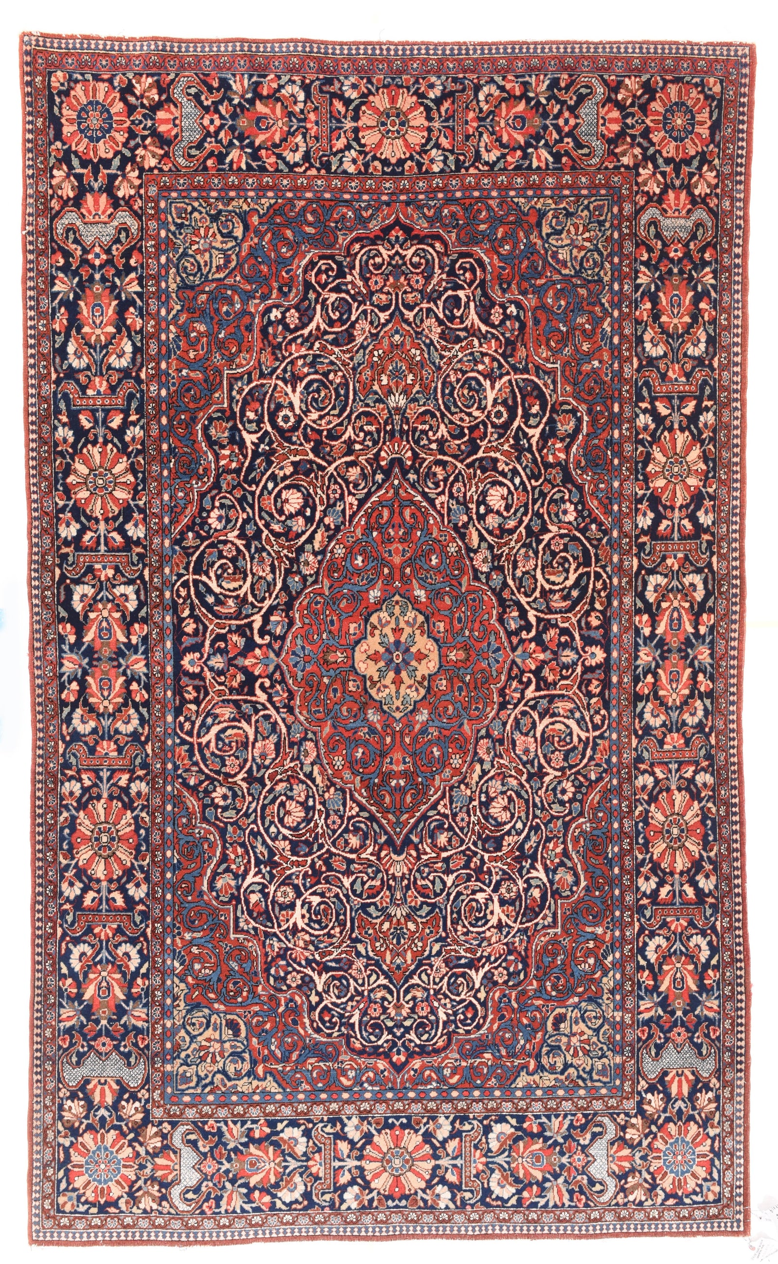 Antique Red Kashan Persian Area Rug