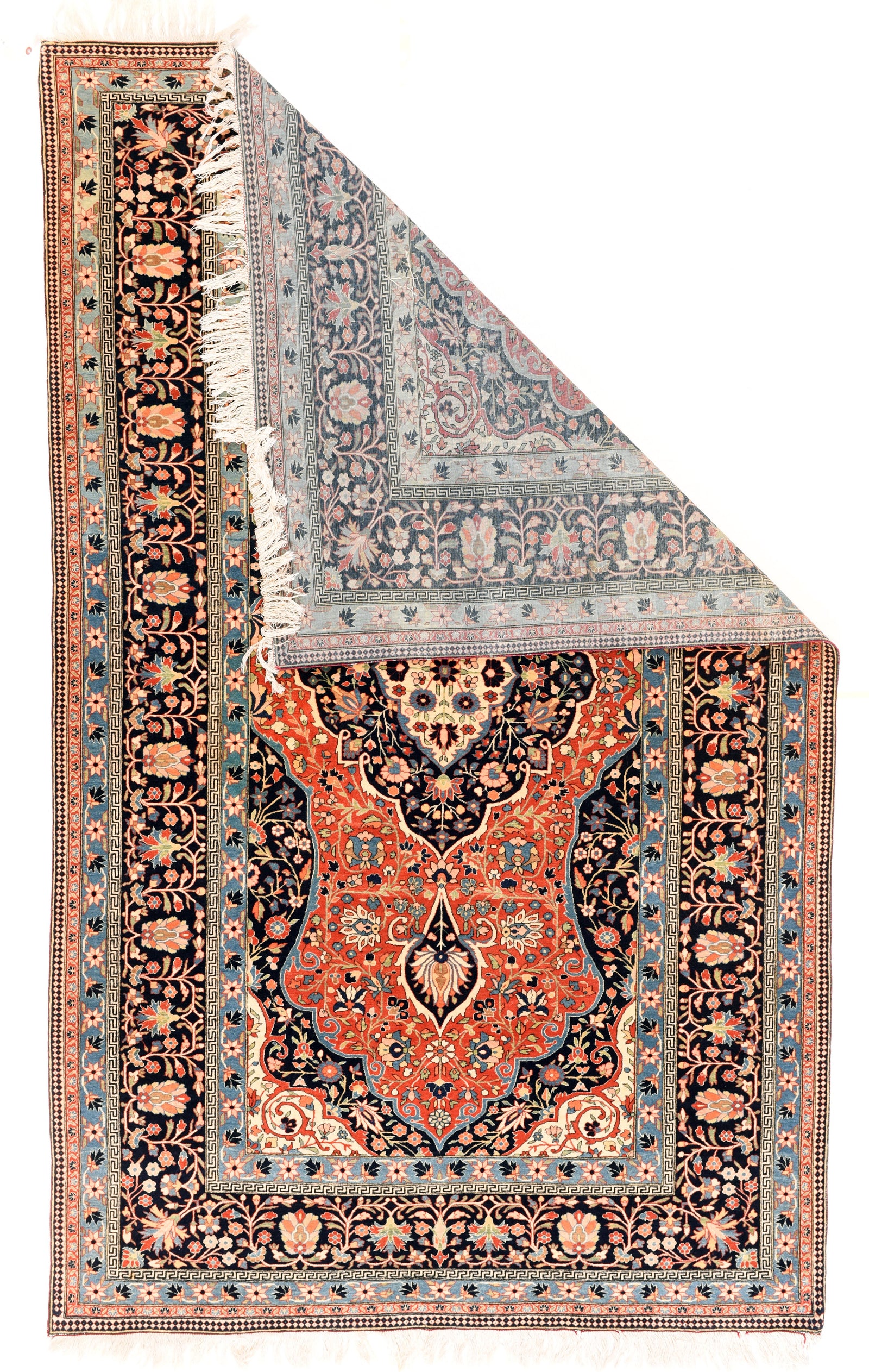 Antique Mohtasham Kashan Persian Area Rug