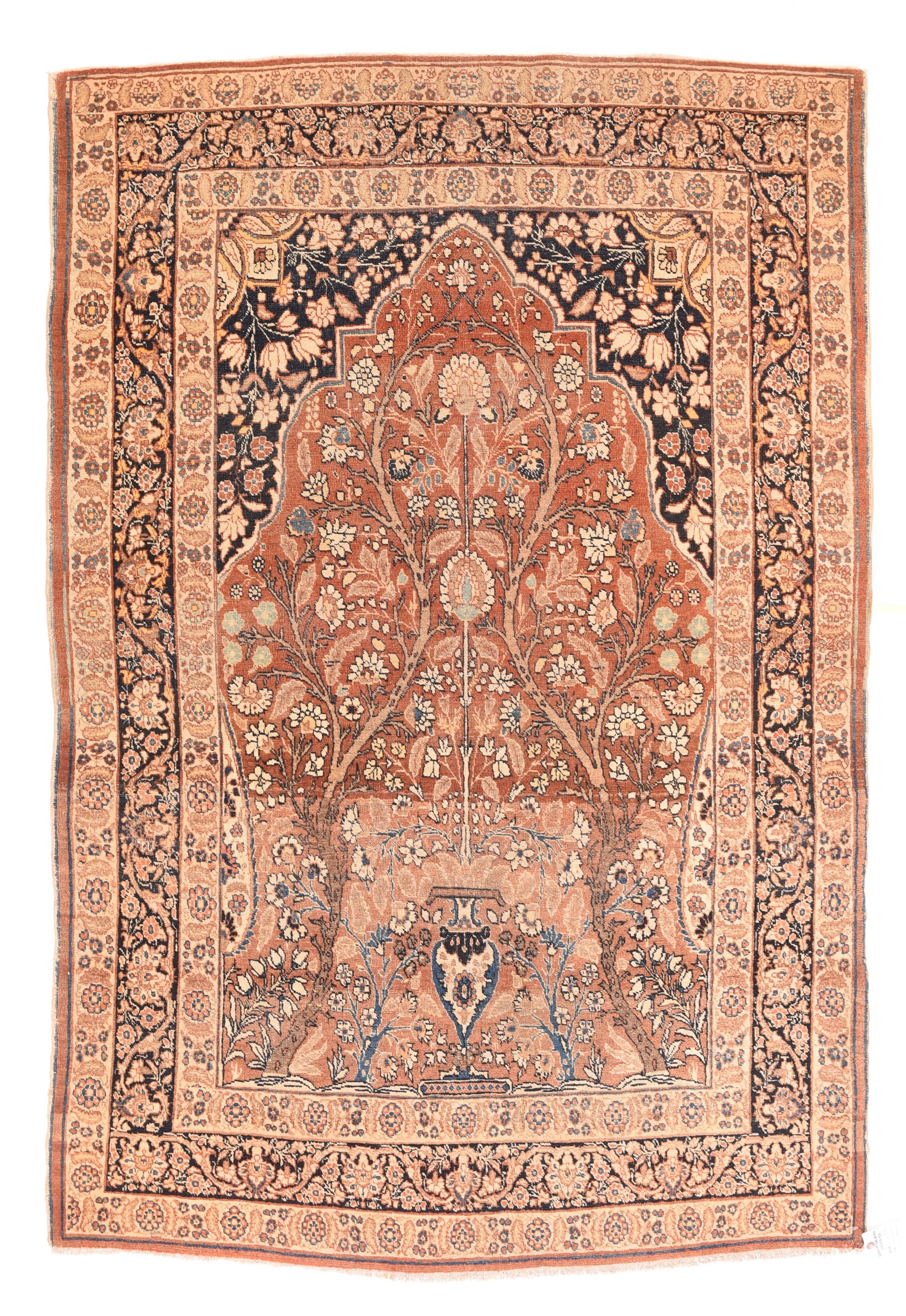 Antique Red Tabriz Haji Jalili Persian Area Rug
