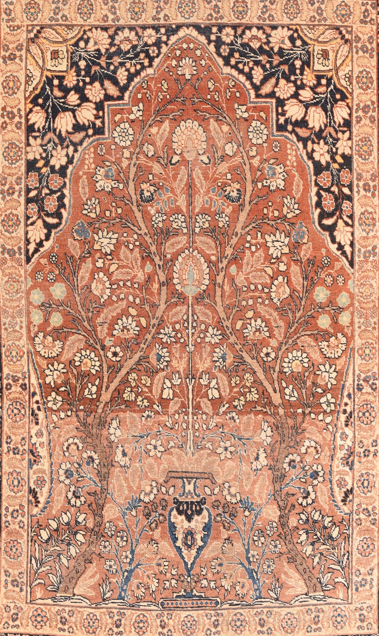 Antique Tabriz Haji Jalili Persian Area Rug