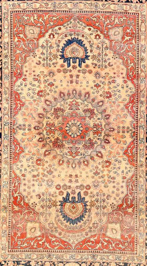 Antique Persian Mohtasham Kashan Area Rug